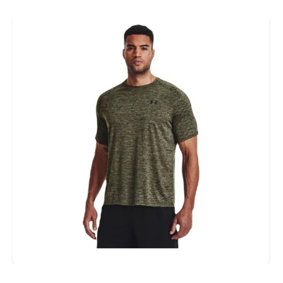 Men's Under Armour The Tech Tee Short Sleeve Shirt Dark Green Medium - Picture 1 of 8